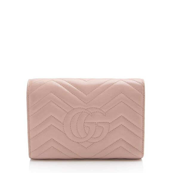 Gucci Matelasse Leather GG Marmont Wallet on Chain - Picture 3 of 14